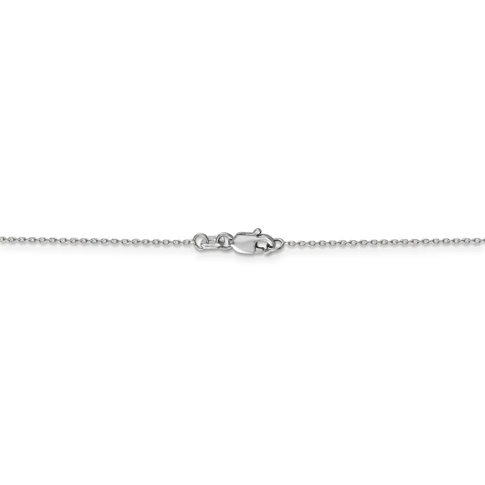 0.8mm 14k White Gold Diamond Cut Cable Chain Necklace