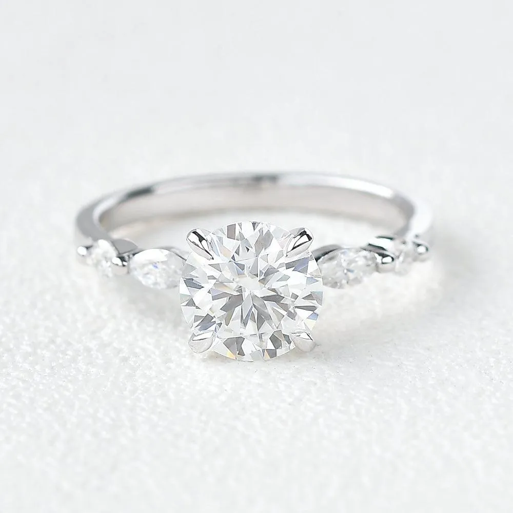 1.0ct Moissanite White Gold Four Prongs Ring