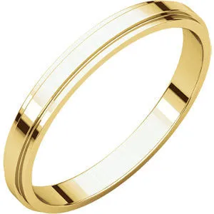 10K Yellow 2.5mm Flat Edge Band