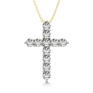 10K Yellow Gold 1/10 Ct.Tw.Diamond Cross Pendant