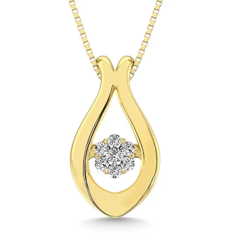 10K Yellow Gold 1/20 Ct.Tw. Moving Diamond Fashion Pendant