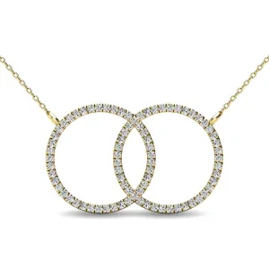 10K Yellow Gold 1/5 Ct.Tw. Diamond Circle Necklace