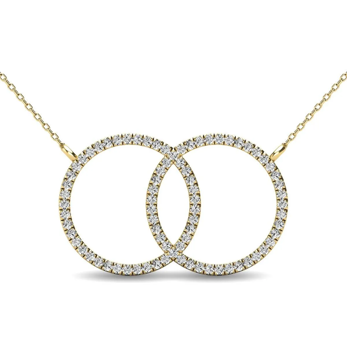 10K Yellow Gold 1/5 Ct.Tw. Diamond Circle Necklace