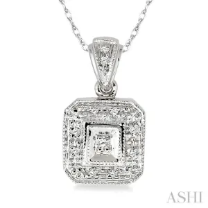 1/20 Ctw Single Cut Diamond Vintage Pendant in 10K White Gold with Chain