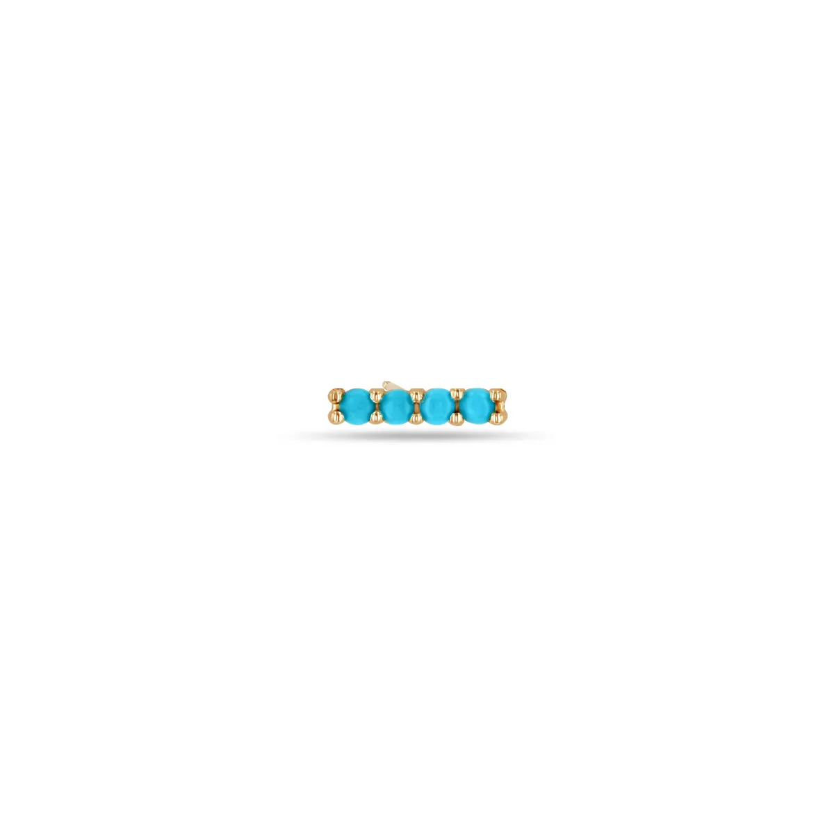 14k 4 Prong Turquoise Bar Studs