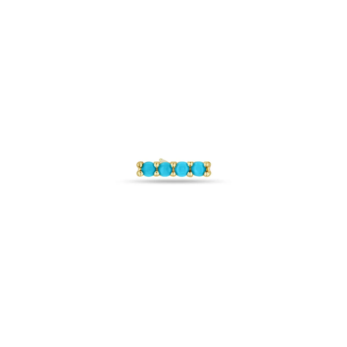 14k 4 Prong Turquoise Bar Studs