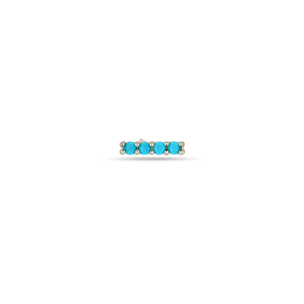 14k 4 Prong Turquoise Bar Studs