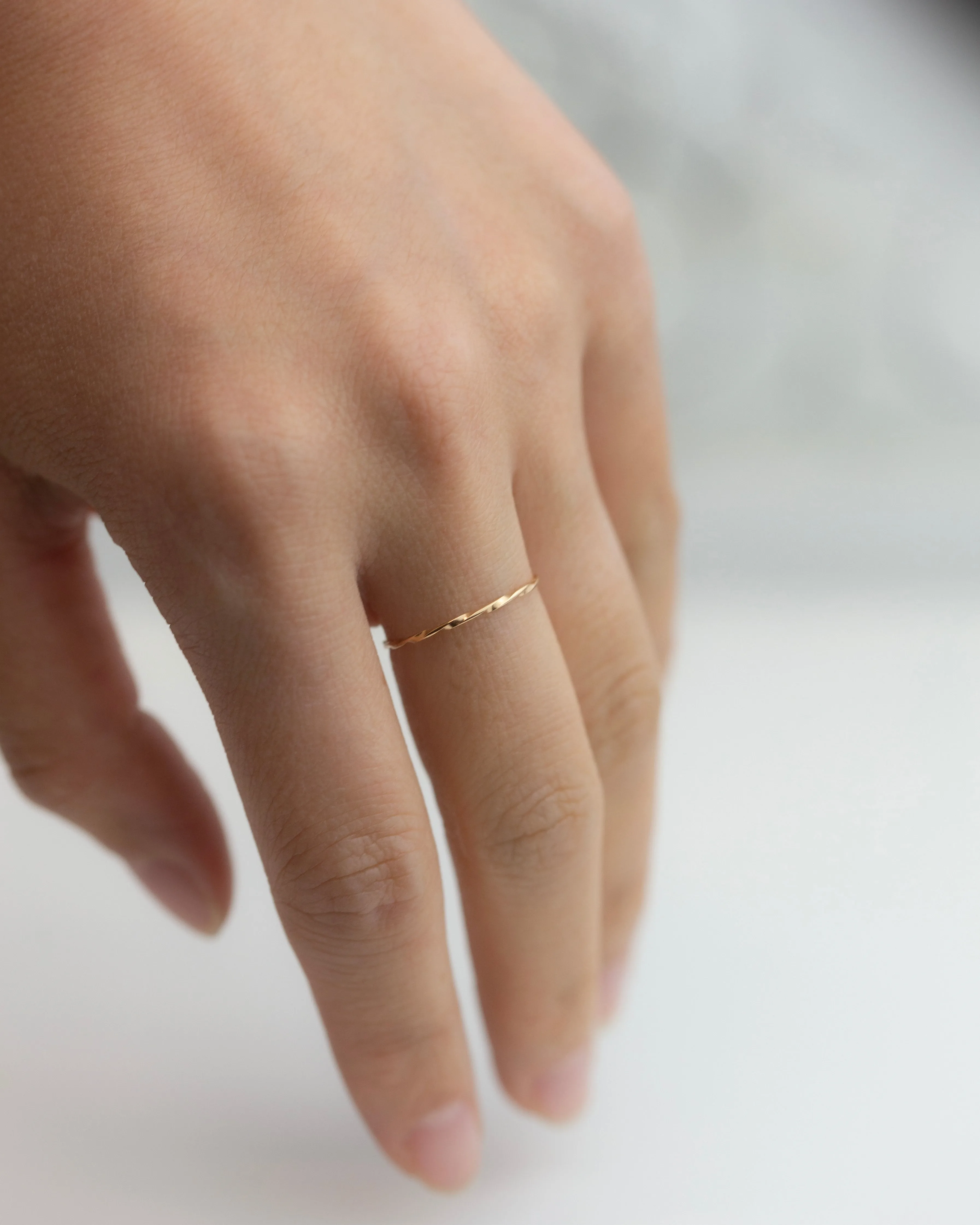 14k Twisted Stacker Gold Ring