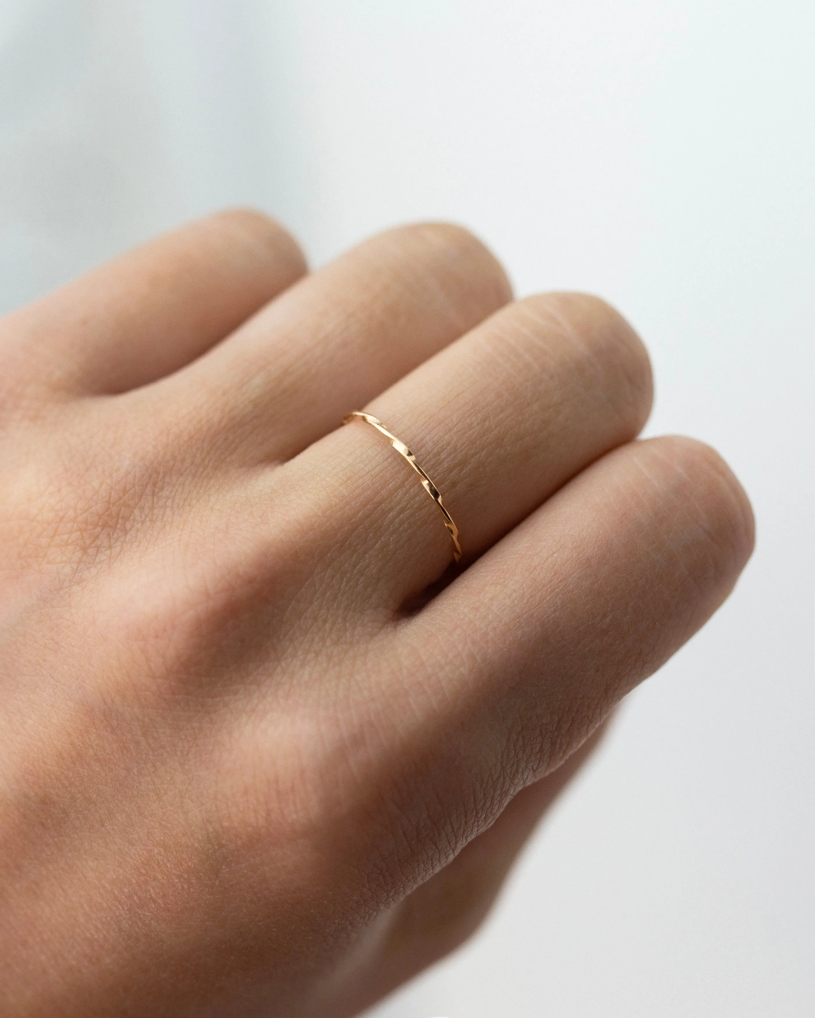 14k Twisted Stacker Gold Ring