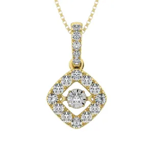 14K Yellow Gold 1 Ct.Tw.Diamond Moving Diamond Pendant