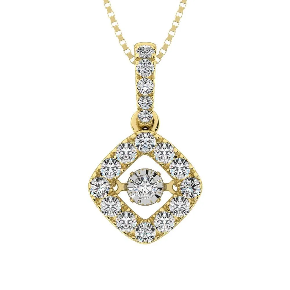 14K Yellow Gold 1 Ct.Tw.Diamond Moving Diamond Pendant