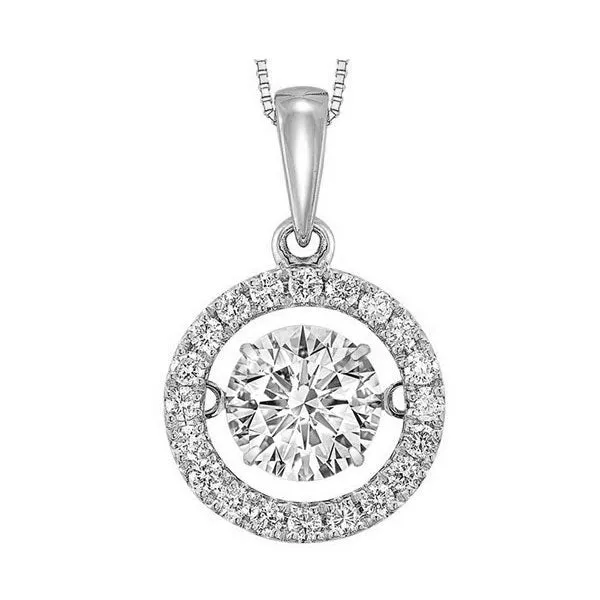 14KT White Gold & Diamond Classic Book Rhythm Of Love Neckwear Pendant  - 1-1/4 ctw