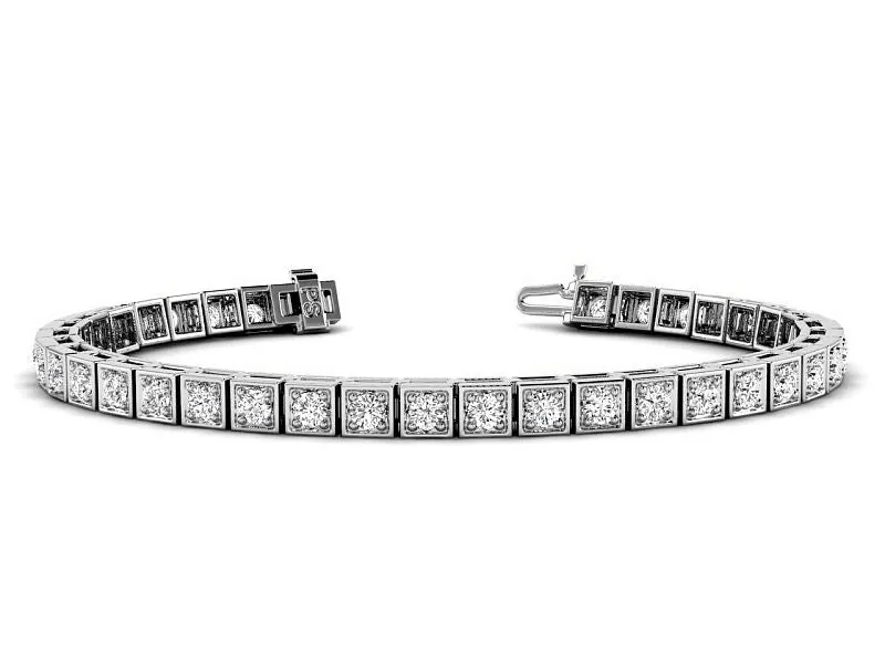 1.50-4.00 CT Round Cut Lab Grown Diamonds - Tennis Bracelet