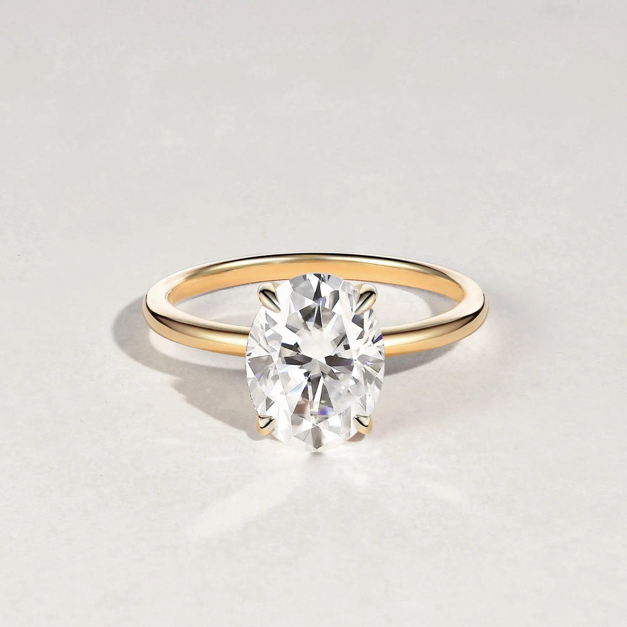 1.5ct Oval 4-Prong Moissanite Classic Solitaire Ring