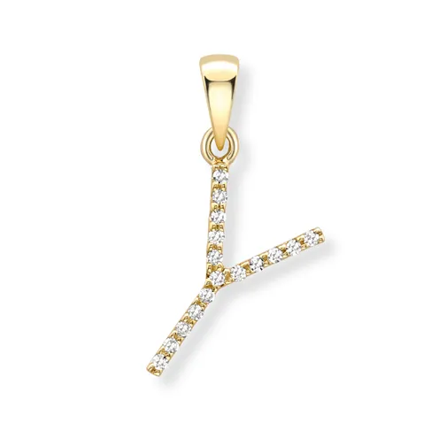 18ct yellow gold diamond initial pendants A-Z