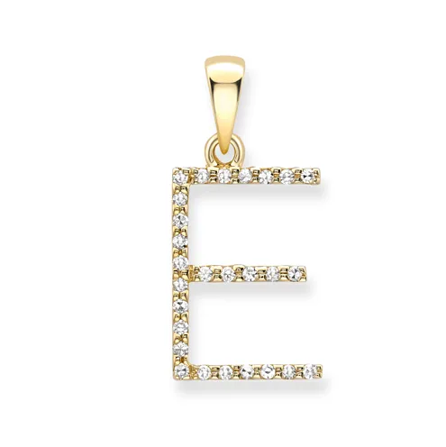 18ct yellow gold diamond initial pendants A-Z