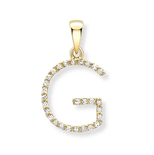 18ct yellow gold diamond initial pendants A-Z