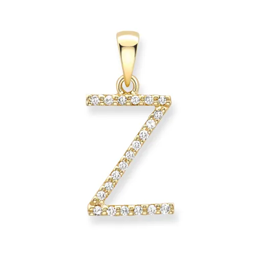 18ct yellow gold diamond initial pendants A-Z