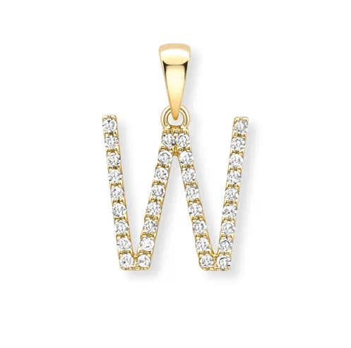 18ct yellow gold diamond initial pendants A-Z