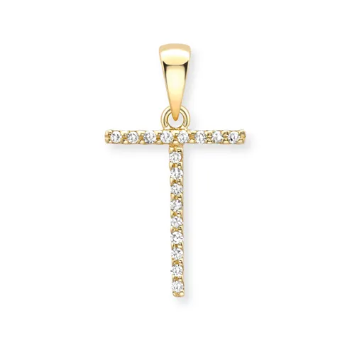 18ct yellow gold diamond initial pendants A-Z