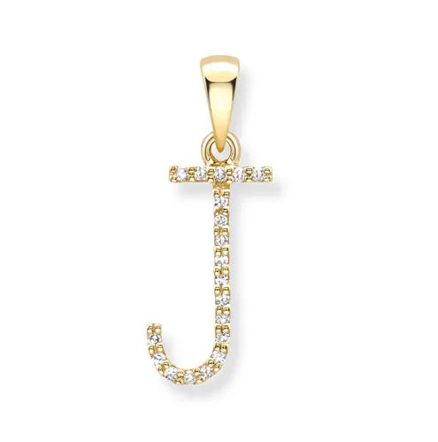 18ct yellow gold diamond initial pendants A-Z