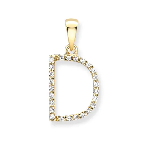 18ct yellow gold diamond initial pendants A-Z