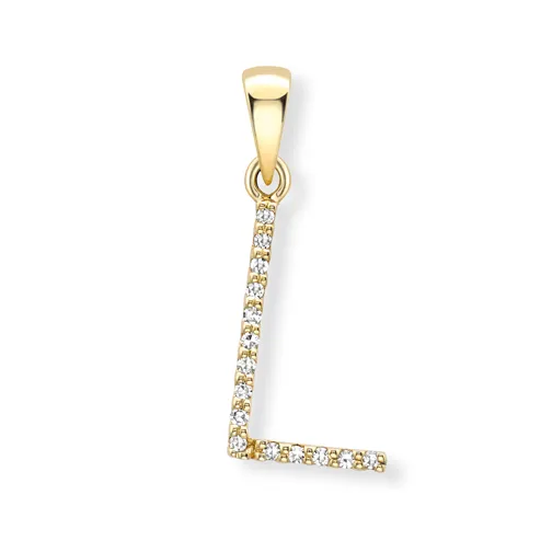 18ct yellow gold diamond initial pendants A-Z