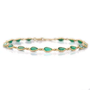 18K Gold Emerald Bracelet