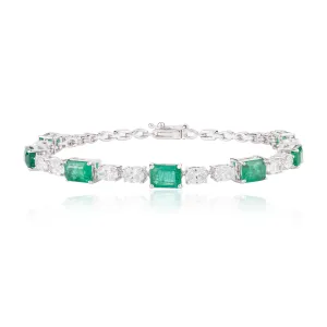 18K Gold Emerald Diamond Designer Bracelet