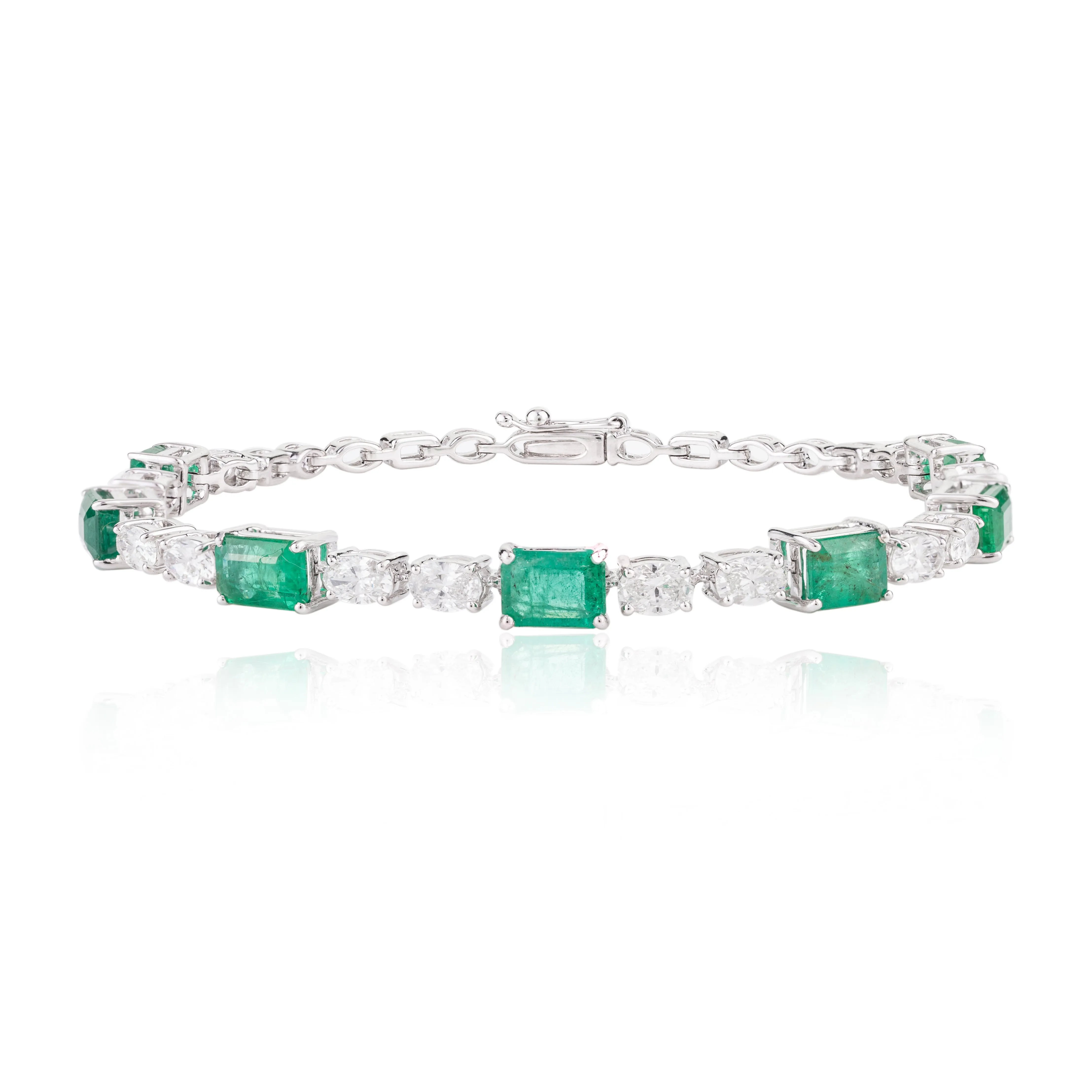 18K Gold Emerald Diamond Designer Bracelet