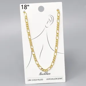 18K Gold Filled Figaro Chain Necklace - 18"