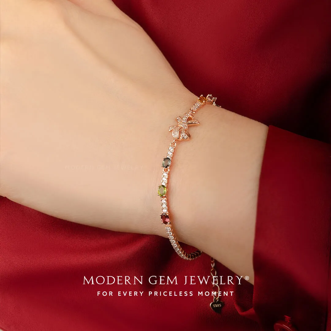 18K Rose Gold Bracelet with Tourmaline