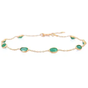 18K Yellow Gold Emerald Bracelet