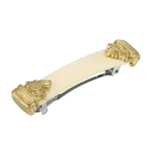 1928 Jewelry Rectangular Ivory Antique Deco Scallop Hair Barrette