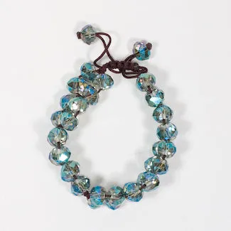 2-Row Crystal Pull String Bracelet