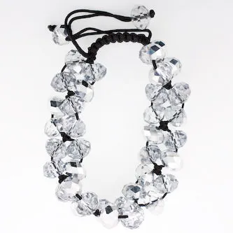 2-Row Crystal Pull String Bracelet