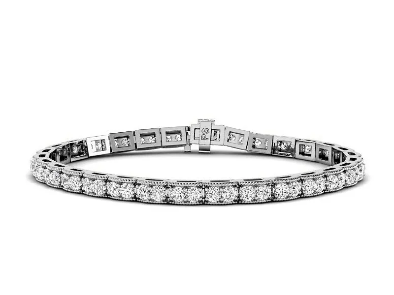 2.00-4.50 CT Round Cut Lab Grown Diamonds - Diamond Bracelet