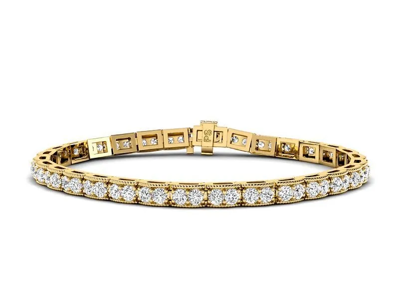 2.00-4.50 CT Round Cut Lab Grown Diamonds - Diamond Bracelet