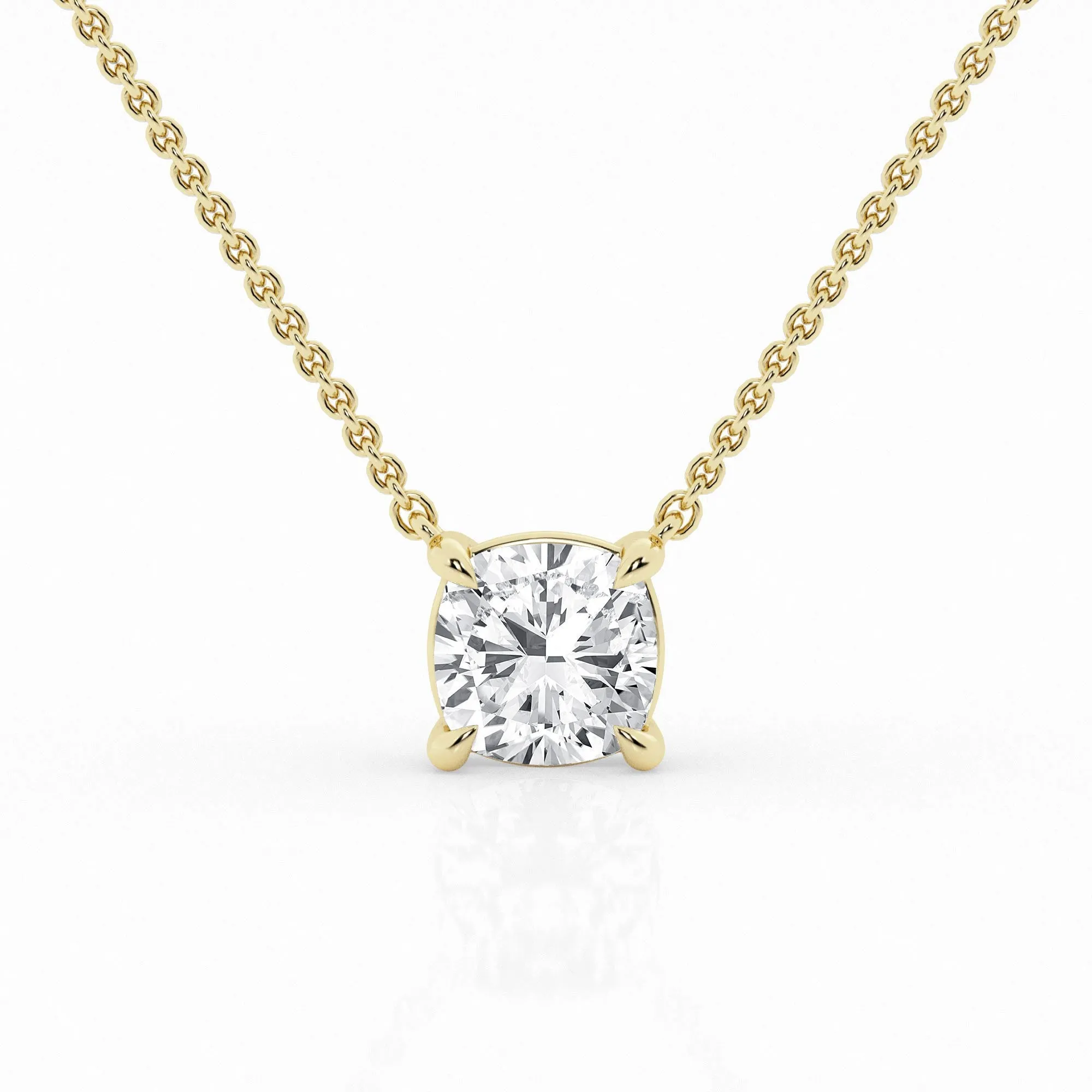 2.00 ct Solitaire Pendant with Cushion Lab Diamond by Mercury Rings