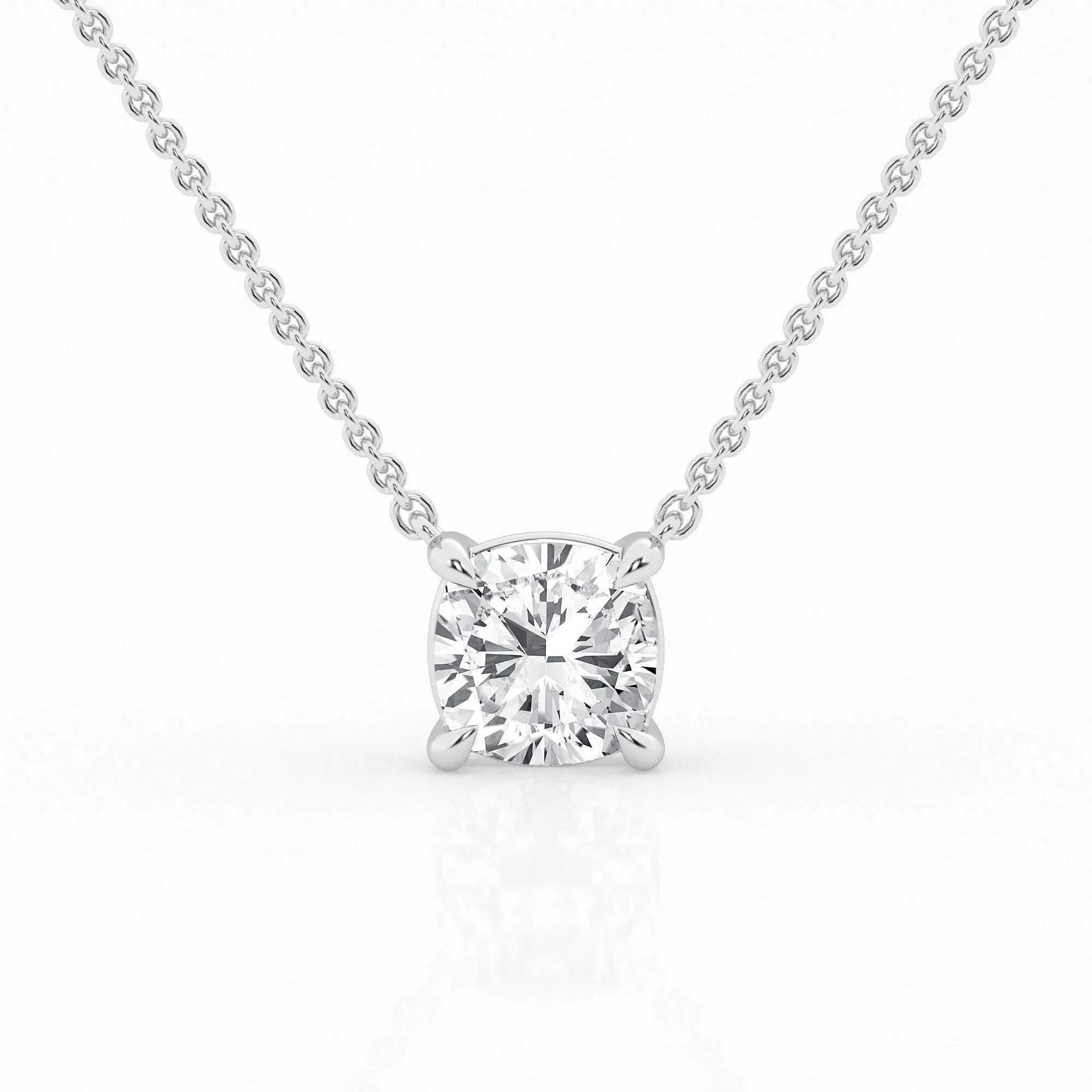 2.00 ct Solitaire Pendant with Cushion Lab Diamond by Mercury Rings