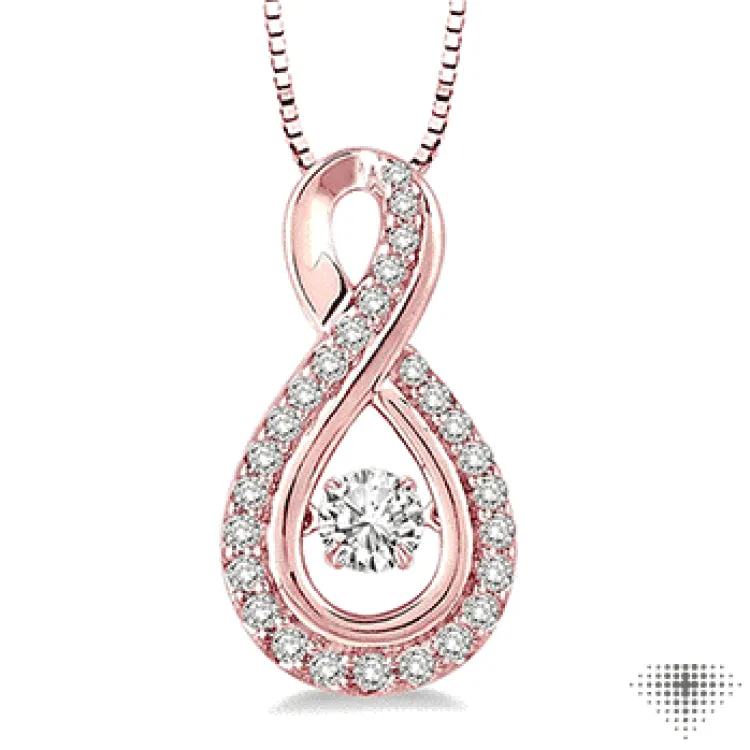 3/8 Ctw Diamond Emotion Pendant in 14K Rose Gold with Chain