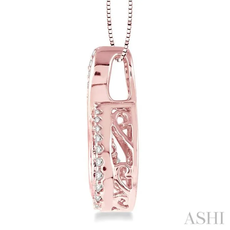 3/8 Ctw Diamond Emotion Pendant in 14K Rose Gold with Chain