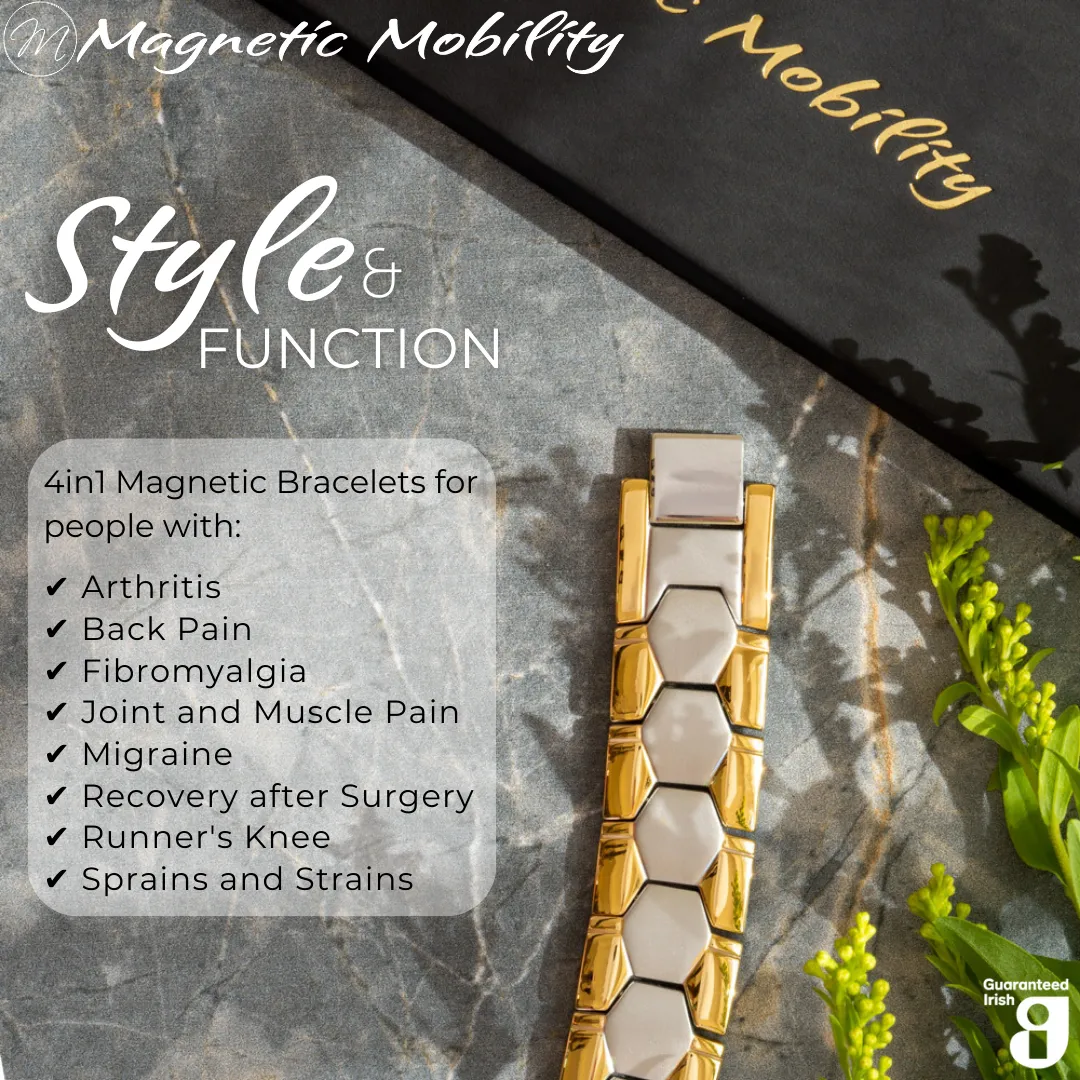 4in1 Magnetic Bracelet - Double Strength: Aster Moon | Magnetic Mobility