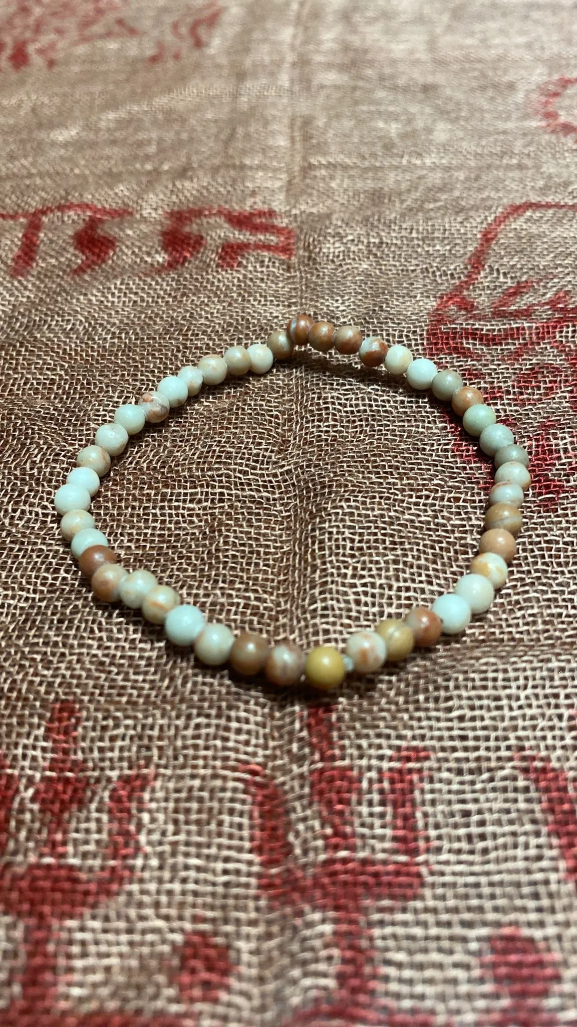 4MM Indonesian Picture Jasper Stretchy Cord Bracelet