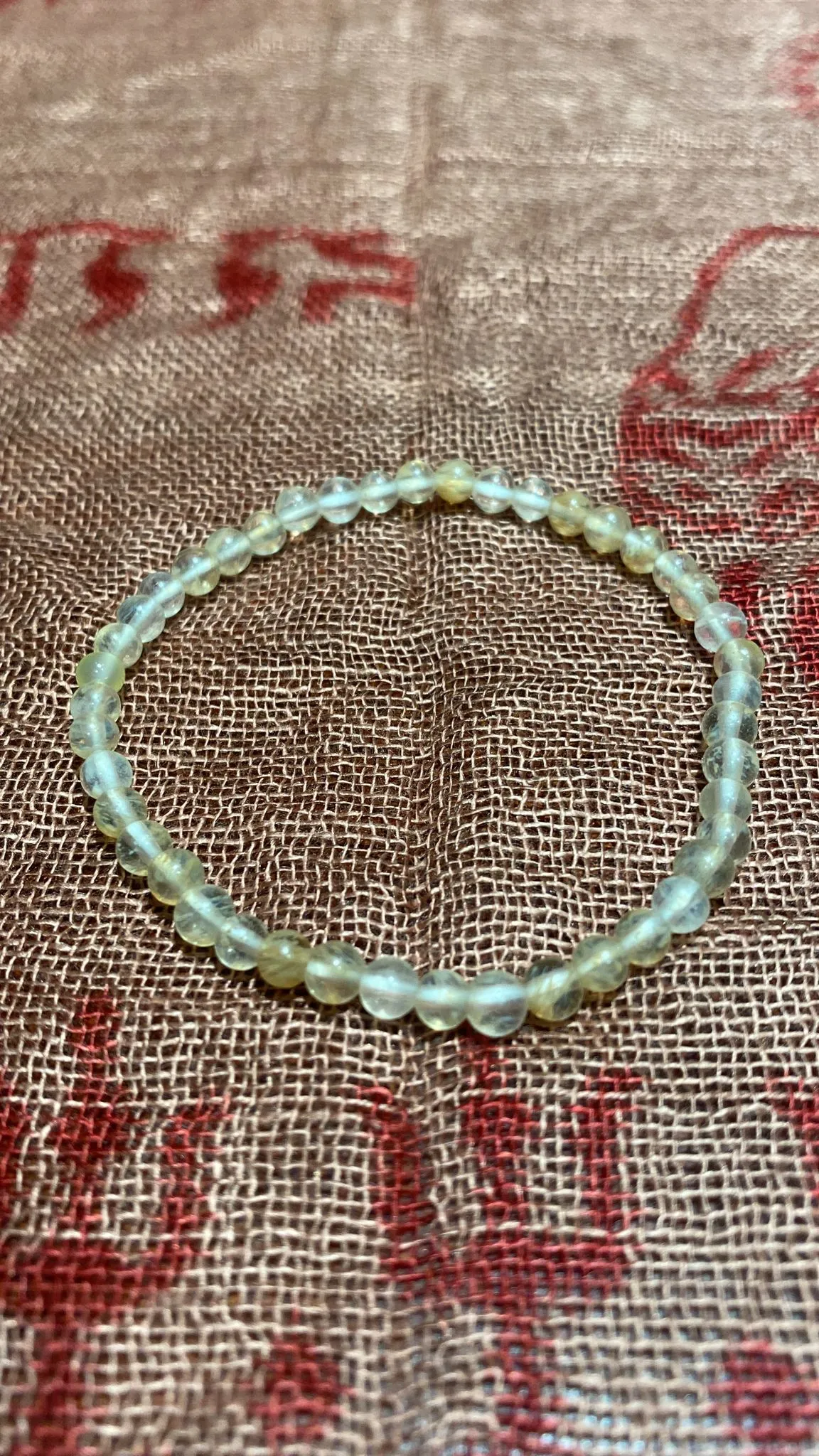 4MM Rutilated Quartz Bead Stretchy Cord Bracelet