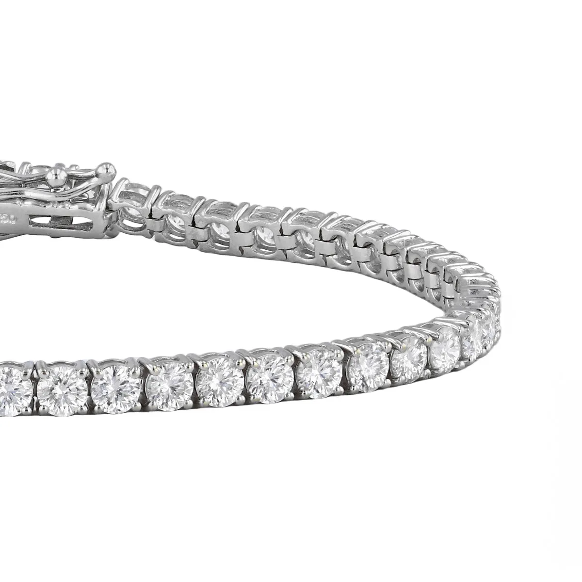 6.12ct Round Brilliant Diamond Tennis Bracelet | Pre-Loved | 18K White Gold