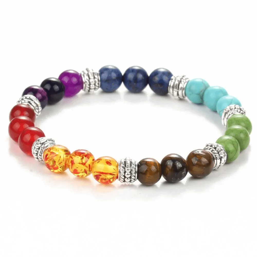 7 Natural Stone Stretch Bracelet