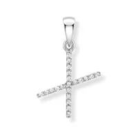 9ct white gold diamond initial pendants A-Z