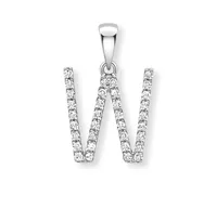 9ct white gold diamond initial pendants A-Z