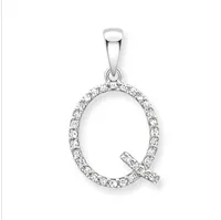 9ct white gold diamond initial pendants A-Z